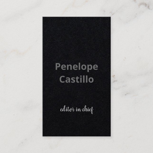 Professional Modern Simple Stylish Black Grey Business Card (Front)