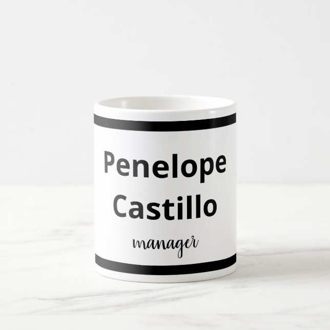 Professional Modern Simple Stylish Black & White Coffee Mug (Center)