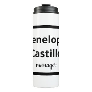 Professional Modern Simple Stylish Black & White Thermal Tumbler