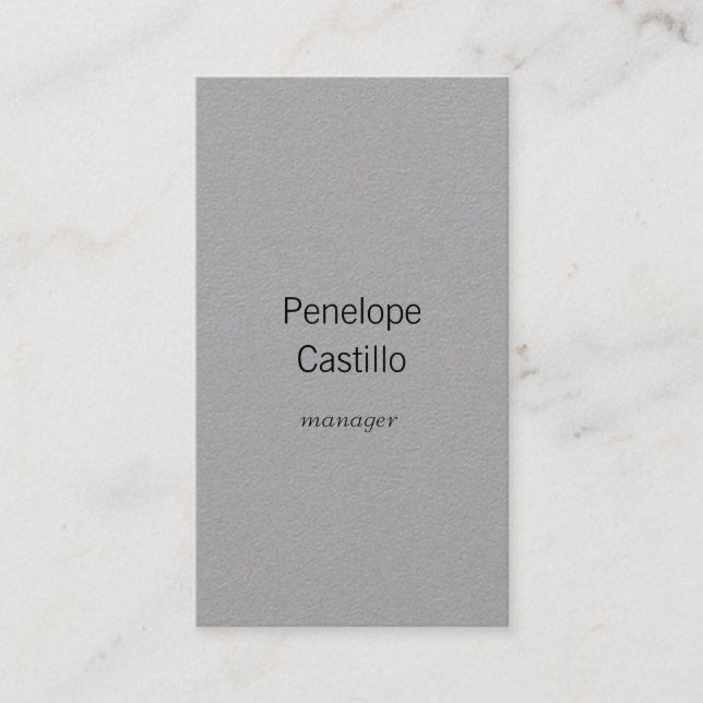 Professional Modern Simple Stylish Premium Grey Business Card (Front)