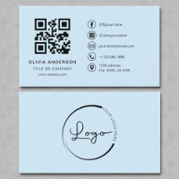 Professional Modern Sky Blue QR Code