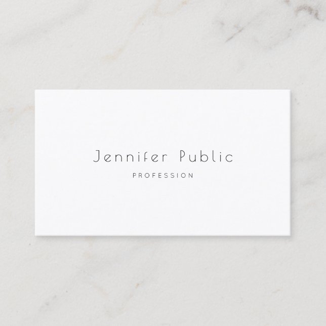 Professional Modern Sleek Elegant Plain Luxury Top Business Card (Front)