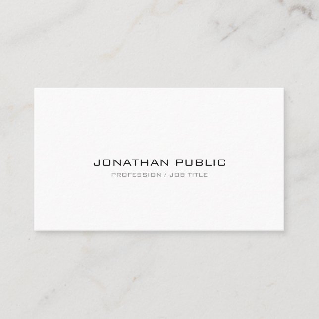 Professional Modern Sleek Plain Sophisticated Business Card (Front)