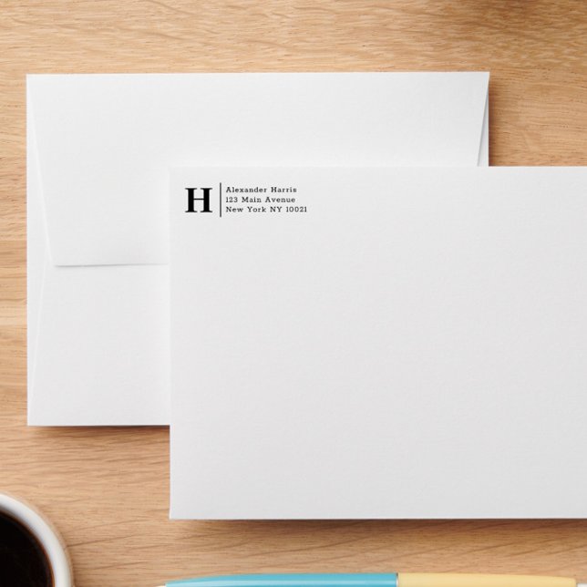 Professional Modern Split Line Monogram Business Envelope (Creator Uploaded)