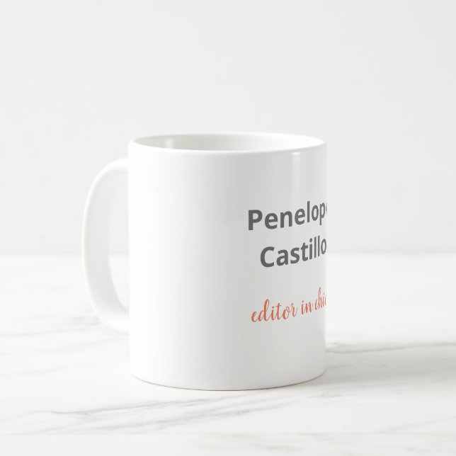 Professional Modern Stylish Calligraphy Coffee Mug (Front Left)