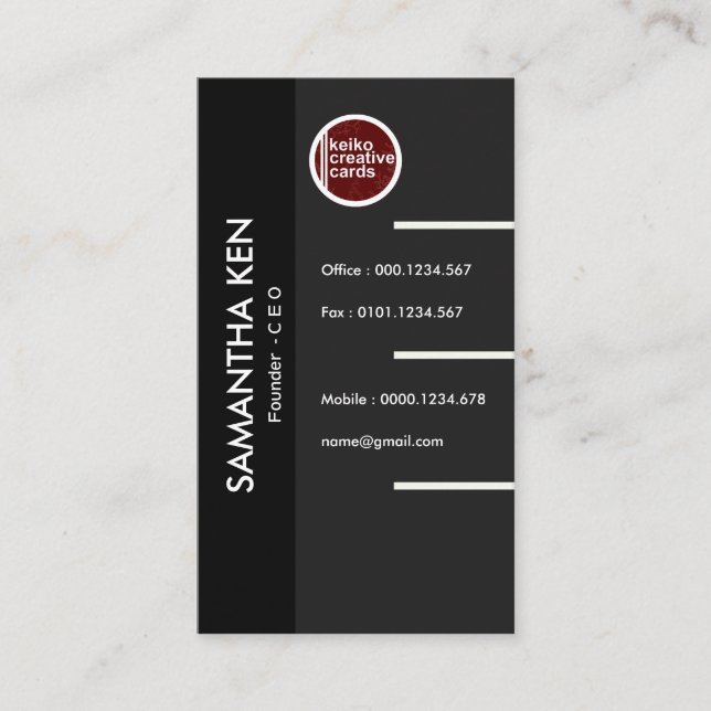 Professional Modern Stylish Grey CEO Business Card (Front)