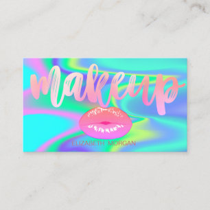 Professional Modern Stylish Lips,Holographic Business Card