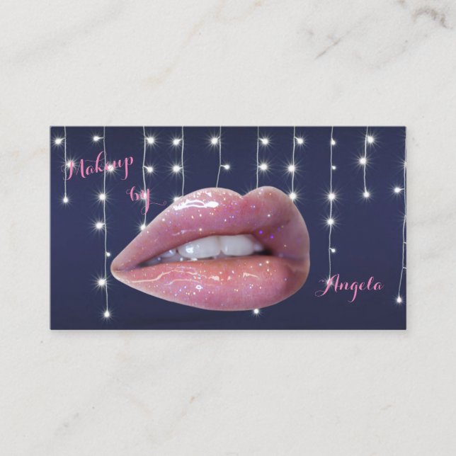 Professional Modern Stylish -Lips, Makeup Business Card (Front)