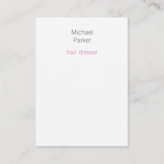 Professional Modern Stylish Minimalist Linen Business Card (Front)