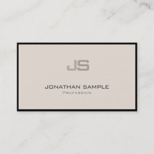 Professional Modern Stylish Monogram Plain Trendy Business Card