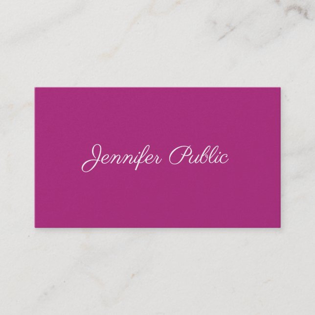 Professional Modern Stylish Pink Pearl Finish Luxe Business Card (Front)