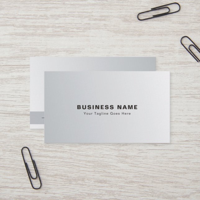 Professional Modern Stylish Silver Grey Corporate Business Card (Front/Back In Situ)