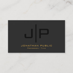 Professional Modern Template Black & Gold Monogram Business Card