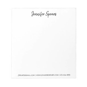 Professional Modern Trendy Classic Black Script Notepad