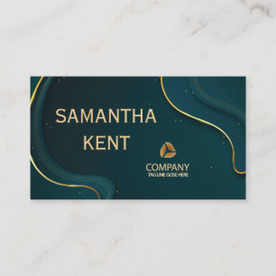 Professional Modern turquoise& Gold  Business Card