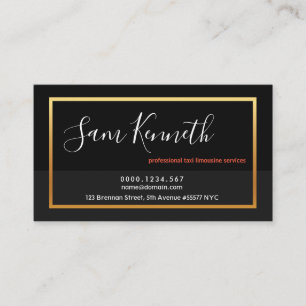 Professional Modern Two Colour Tone Taxi Chauffeur Business Card