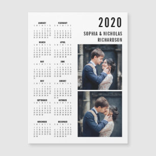 Professional Modern Two Photo 2020 Calendar Magnet