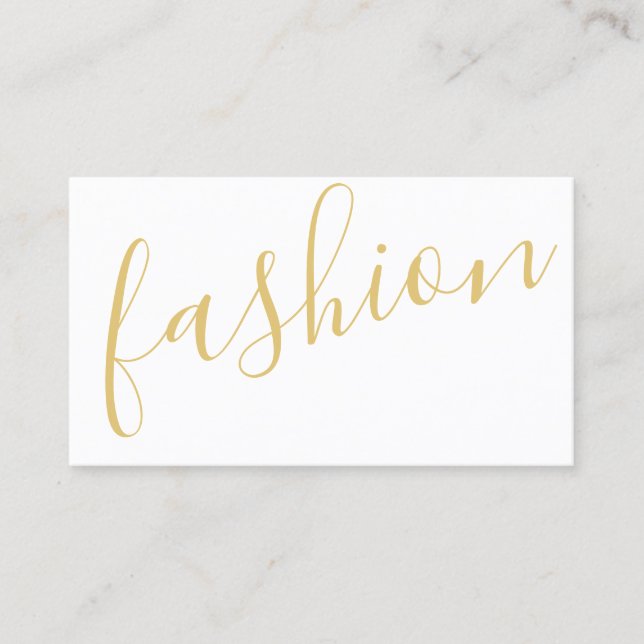 Professional Modern White&Gold Fashion Stylist Business Card (Front)