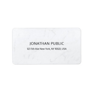 Professional Modern White Marble Smart Template Label