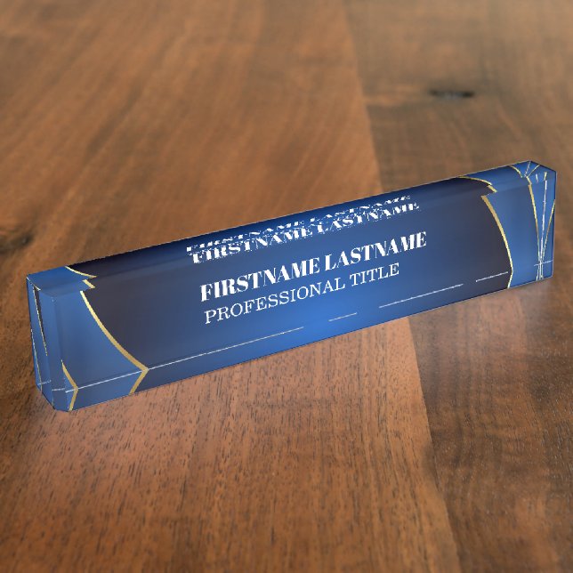 Professional, Modern White , Name, Title Nameplate (Side)