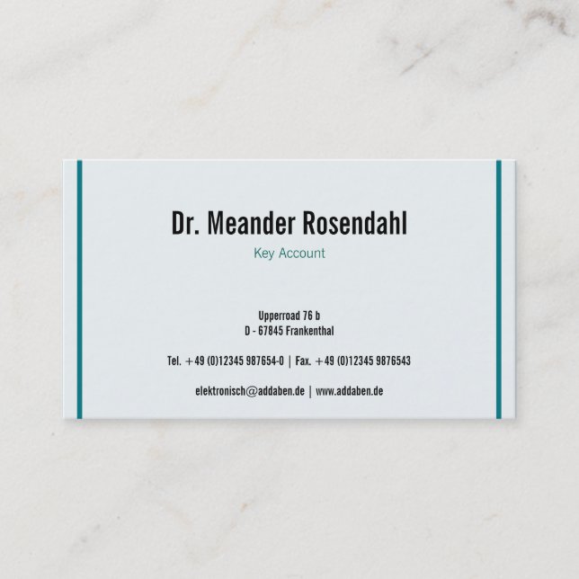 Professional, modern, white, two sides business card (Front)