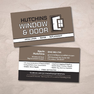 Professional Modern Window & Door Services Business Card