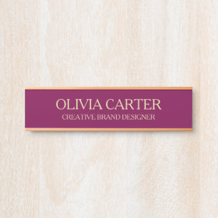 Professional Modern wine Gold Office Name Title Door Sign