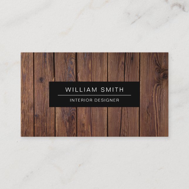 Professional Modern Wood Grain Business Card (Front)