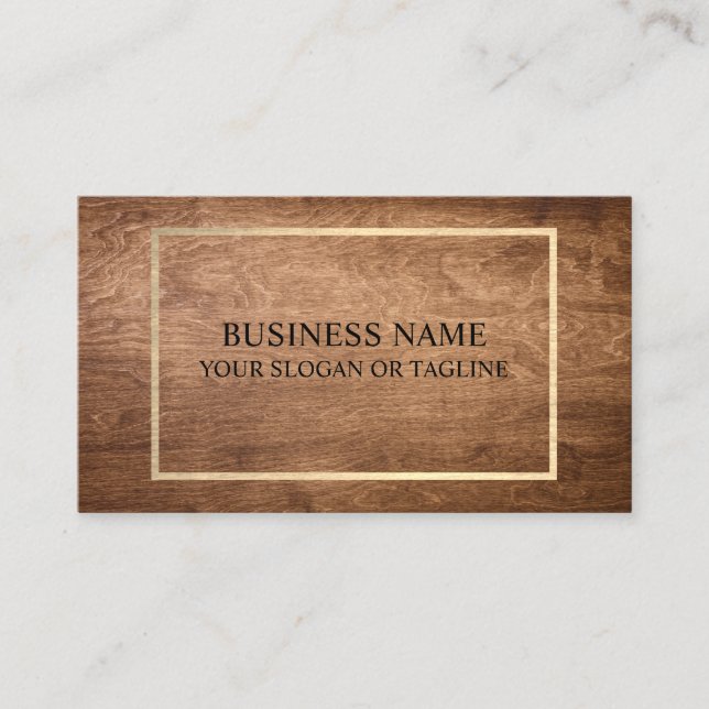 Professional Modern Wood Grain Look Business Card (Front)
