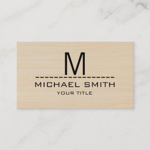 Professional Modern Wood Grain Monogram #2 Business Card