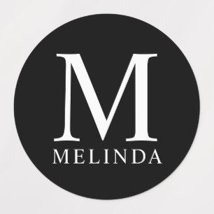 Professional Monogram and Name Black Labels