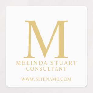 Professional Monogram and Name Business Labels