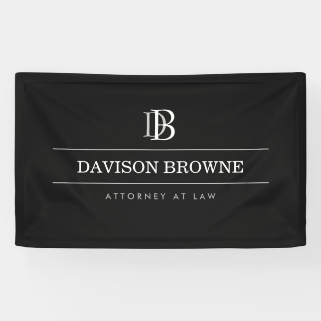 Professional Monogram Black Banner (Horizontal)