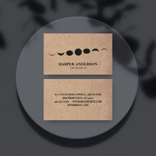 Professional Monogram Black Moon Logo Business Card