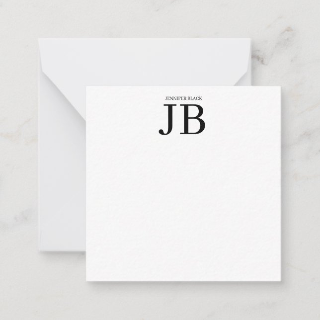 Professional Monogram Black White Card (Front)