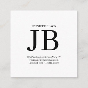 Professional Monogram Black White Enclosure Card