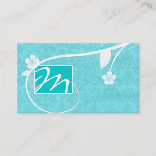 Professional Monogram Business Card Floral (Front)