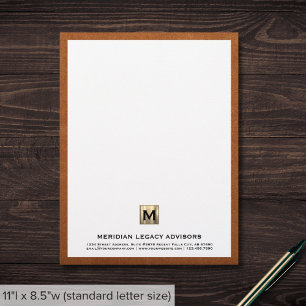 Professional Monogram Business Custom Letterhead