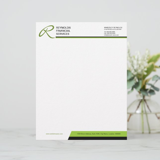 Professional Monogram Business Letterhead (Standing Front)