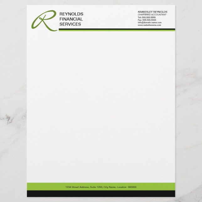 Professional Monogram Business Letterhead Design (Front)