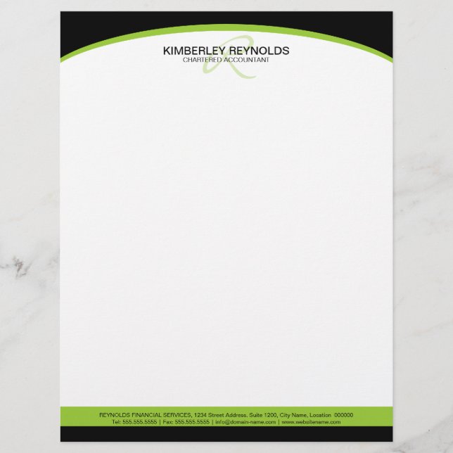 Professional Monogram Business Personalized Letterhead (Front)