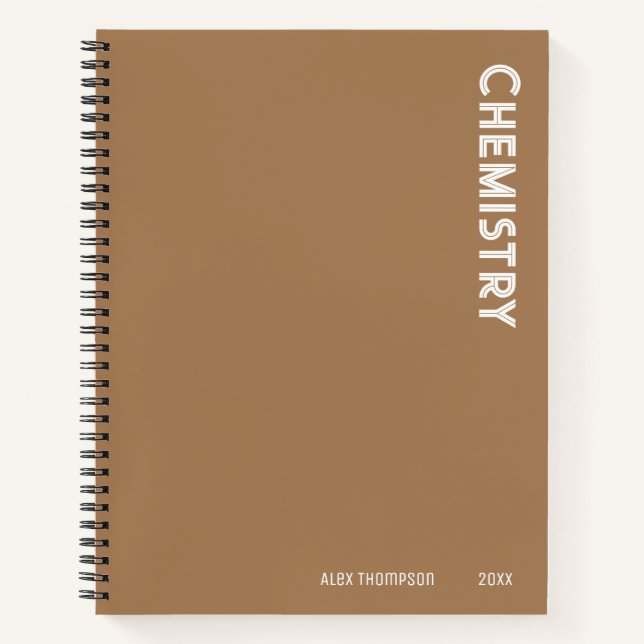 Professional monogram Chemistry subject brown Notebook (Front)