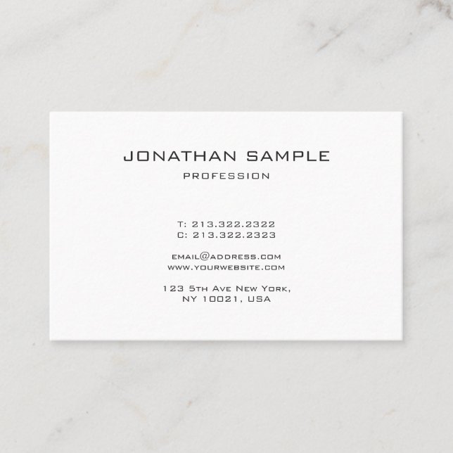 Professional Monogram Clean Design Graceful Plain Business Card (Front)