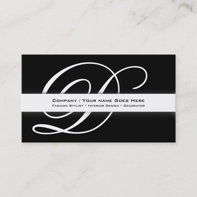 Professional monogram "D" business elegance Card (Front)