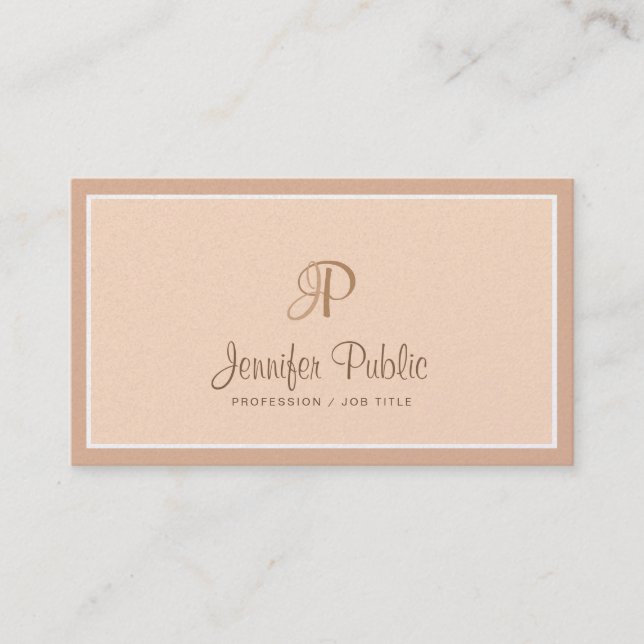 Professional Monogram Elegant Colours Pearl Luxury Business Card (Front)