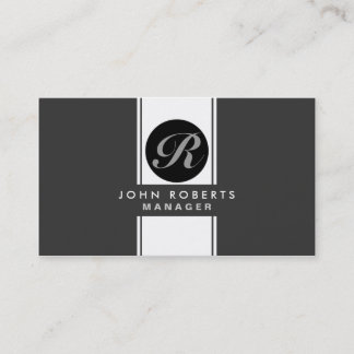 Professional Monogram Elegant Modern Black Business Card