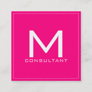 Professional Monogram Elegant Modern Rose Square Business Card