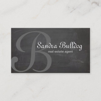Professional Monogram Elegant Real Estate Chalk. Business Card