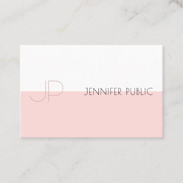 Professional Monogram Elegant Simple Plain Luxury Business Card (Front)