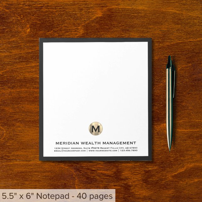 Professional Monogram Financial Planner Notepad (Creator Uploaded)